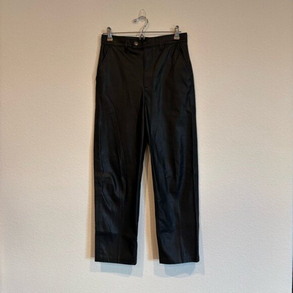 Levi's Size 27 Math Club Vegan Leather Trousers Black Pants - Picture 3 of 9
